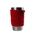 Red simple sparkly drink koozie