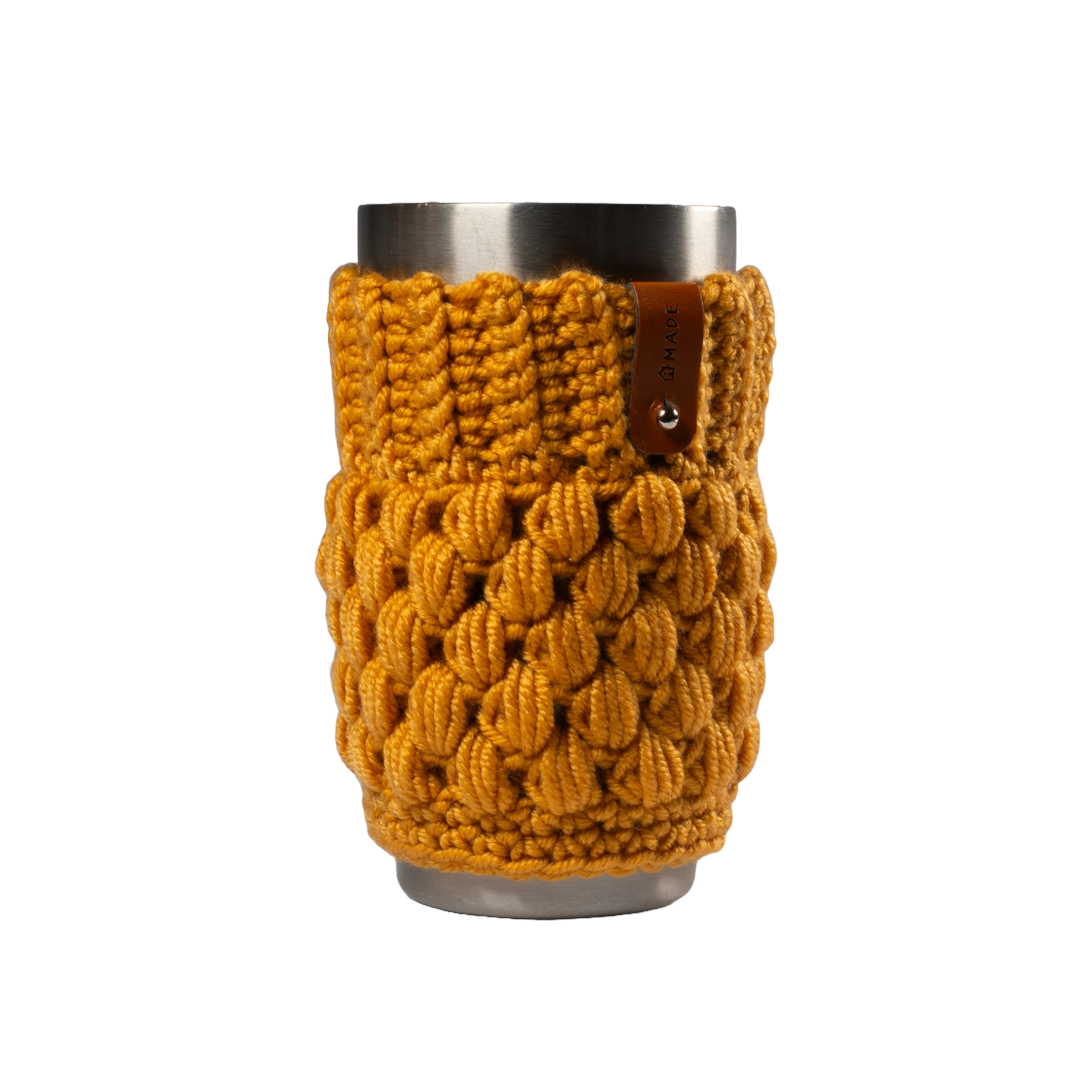 Yellow gold drink koozie